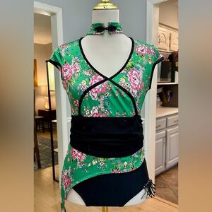 Floral leotard costume